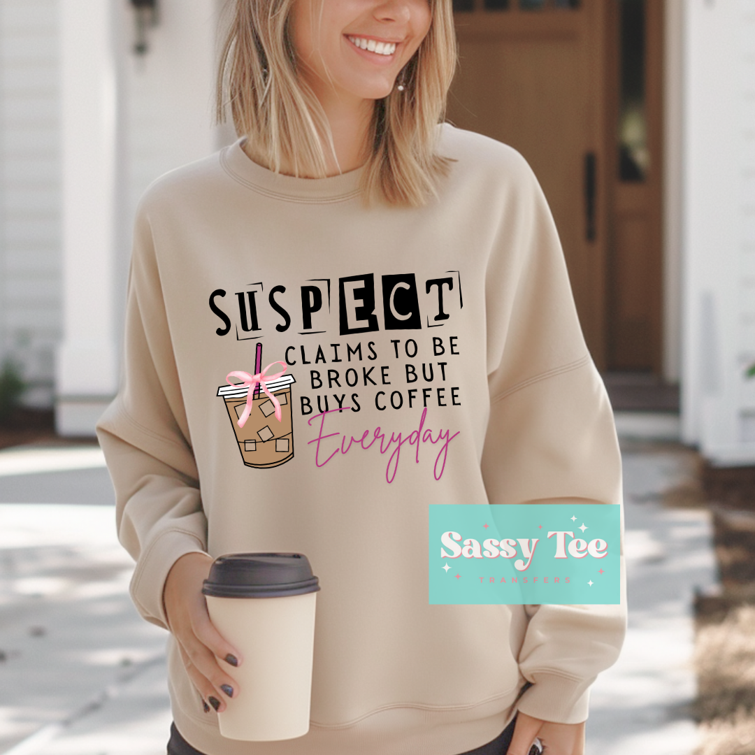 SUSPECT BROKE BUYS COFFEE