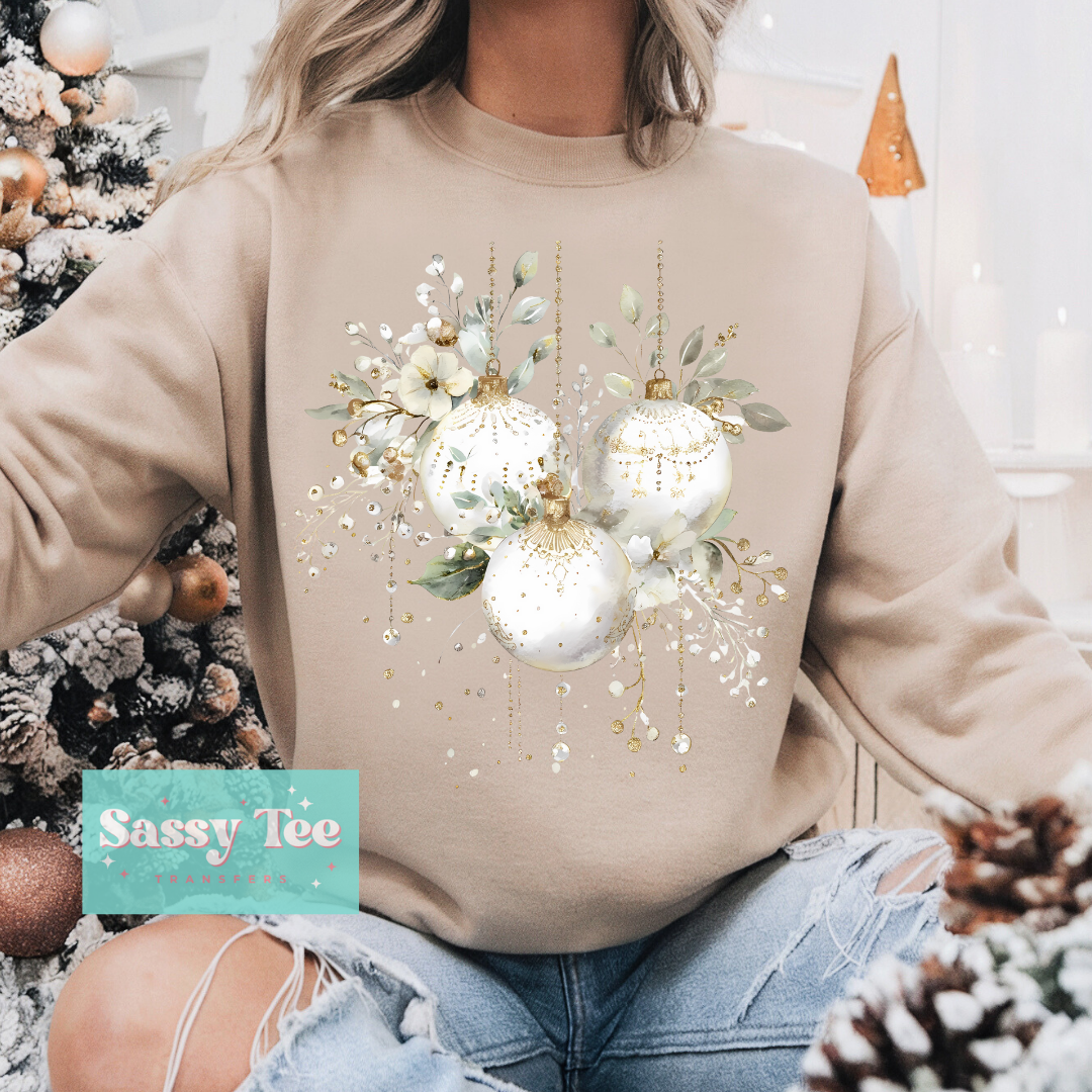 GREENERY WHITE ORNAMENTS **Preorder/Restock Ships in Est. 5-10 biz days**