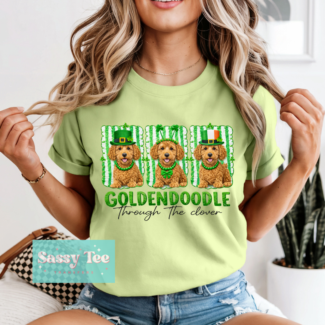 GOLDENDOODLE THROUGH THE CLOVER FAUX YARN. **Preorder/Restock Ships in 5-10 biz days**