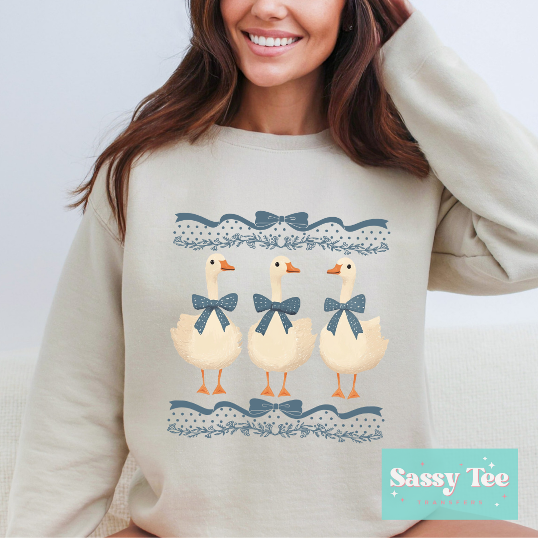 VINTAGE GOOSE BLUE BOWS **Preorder/Restock Ships in 5-10 biz days**