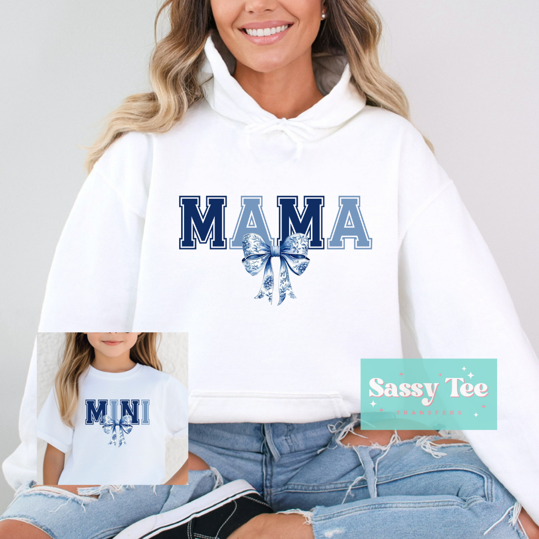 MAMA MINI BLUE COQUETTE BOW Adult/Kid options