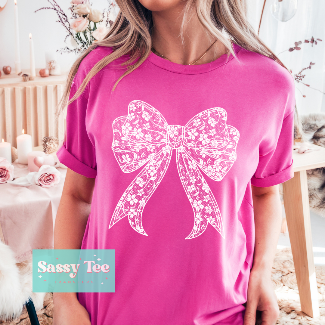 LACE FLORAL BOW COQUETTE **Preorder/Restock Ships in 5-10 biz days**