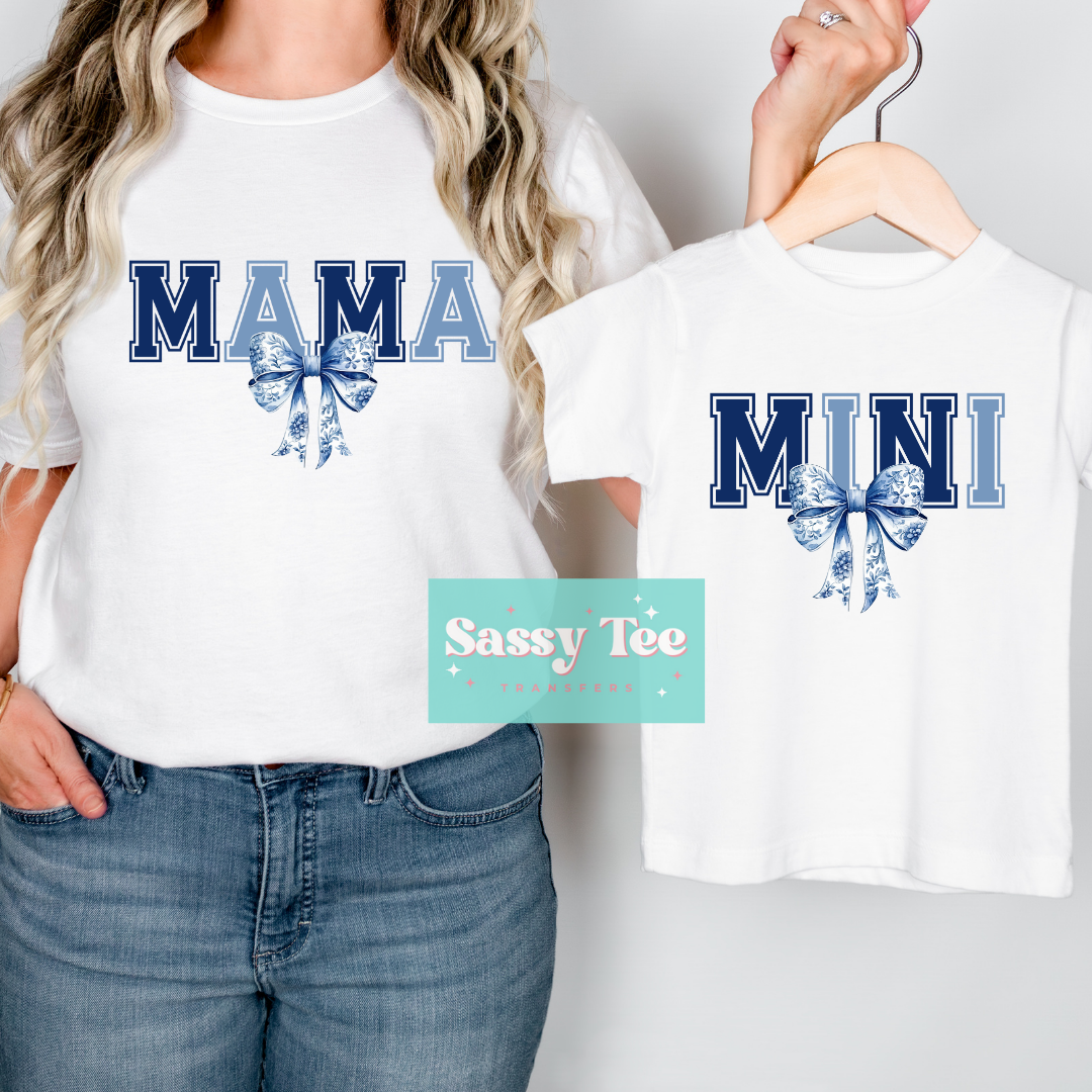 MAMA MINI BLUE COQUETTE BOW Adult/Kid options