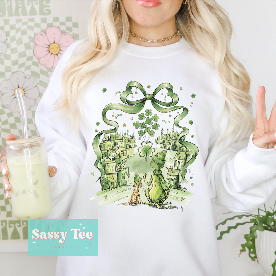 GREEN MAN ST. PATTY DOG FRIEND LOOK DOWN **Preorder/Restock Ships in 5-10 biz days**