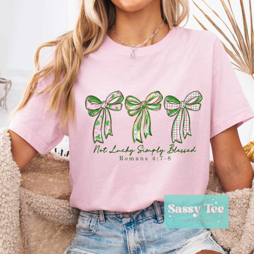 NOT LUCK SIMPLY BLESS PINK GREEN BOWS **Preorder/Restock Ships in 5-10 biz days**