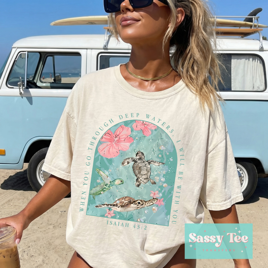 WHEN YOU GO THROUGH DEEP WATERS PINK MINT TURTLE FAITH **Preorder/Restock Ships in 5-10 biz days**