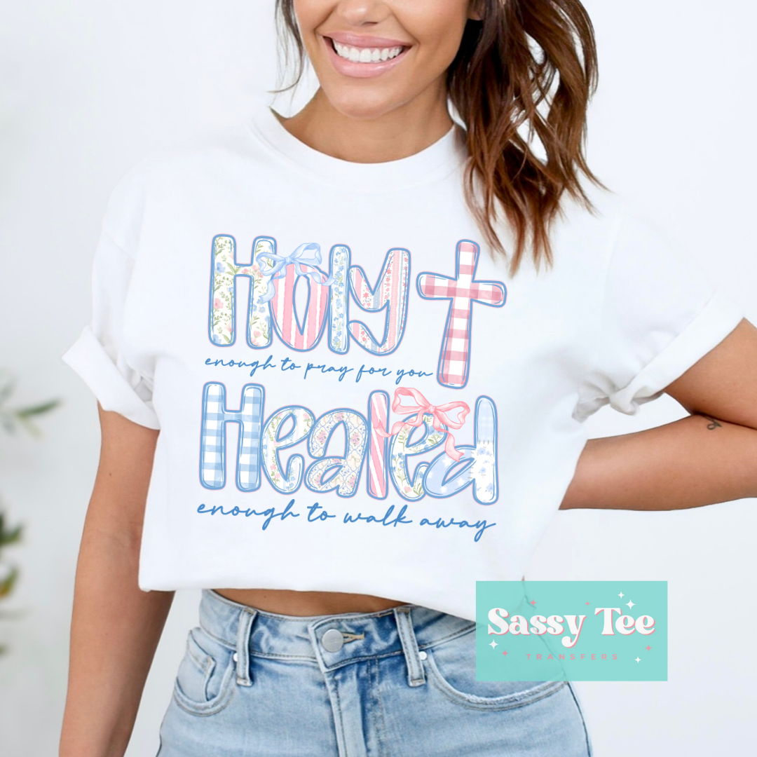 HOLY PRAY HEALED WALK AWAY PATCHWORK BOW **Preorder/Restock Ships in 5-10 biz days**