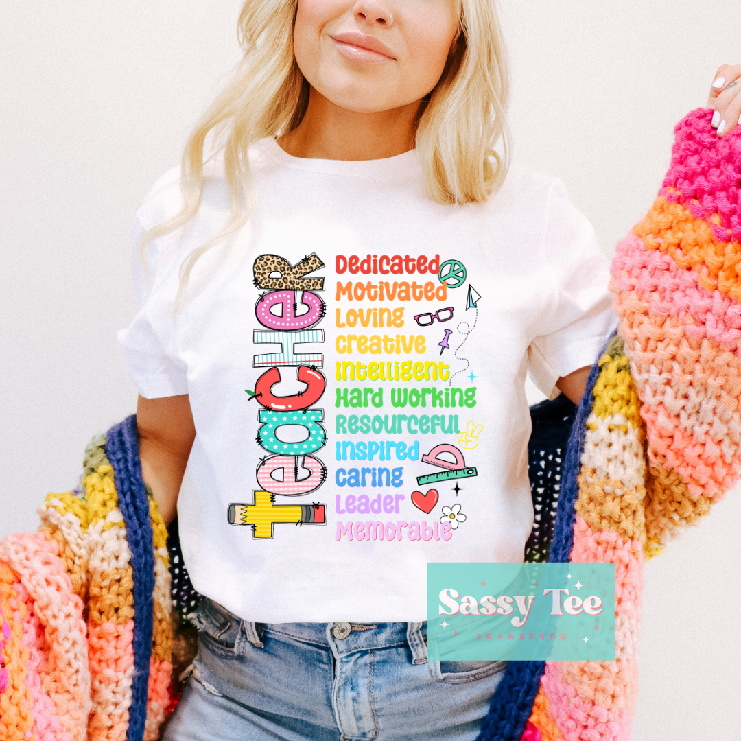 TEACHER RAINBOW COLORS **Preorder/Restock Ships in 5-10 biz days**