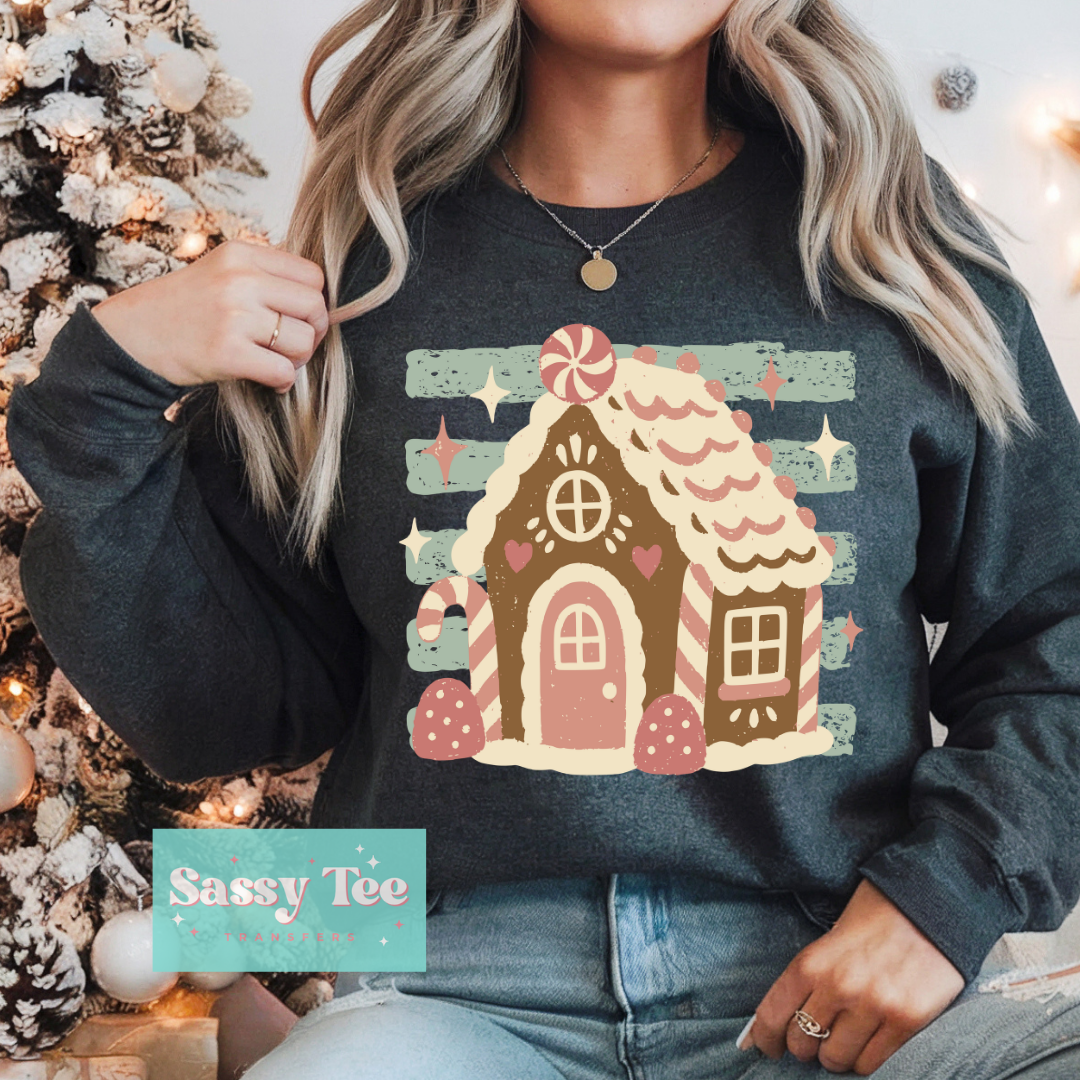 GINGERBREAD HOUSE VINTAGE PREPPY STRIPE **Preorder/Restock Ships in 5-10 biz days**