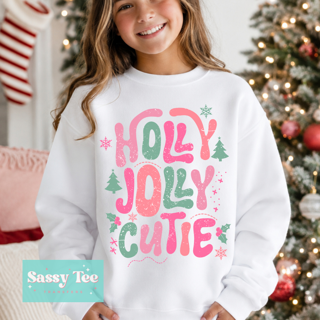 HOLLY JOLLY CUTIE PINK GREEN Kids **Preorder/Restock Ships in 5-10 biz days** •