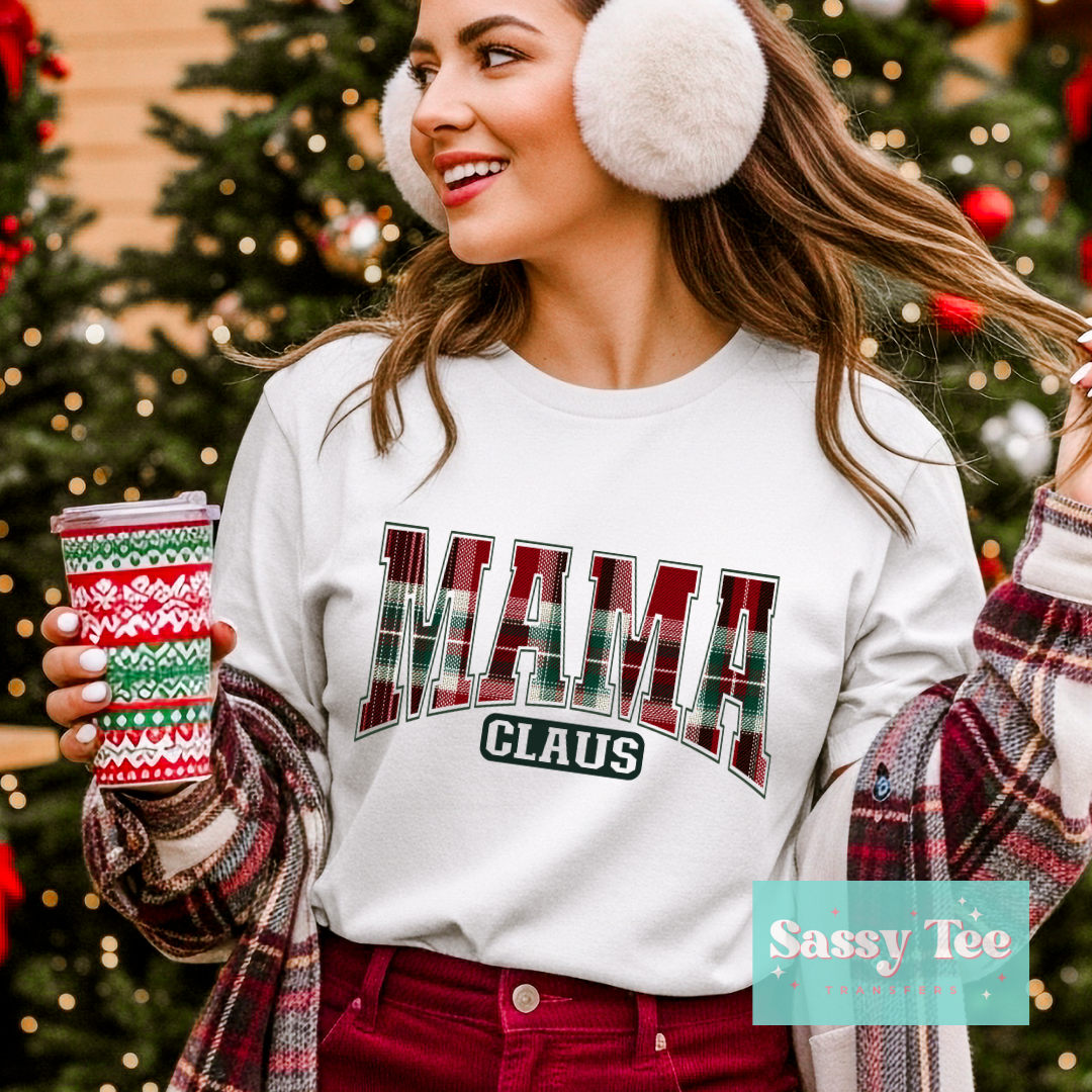 MAMA CLAUS RED GREEN PLAID **Preorder/Restock Ships in 5-10 biz days**