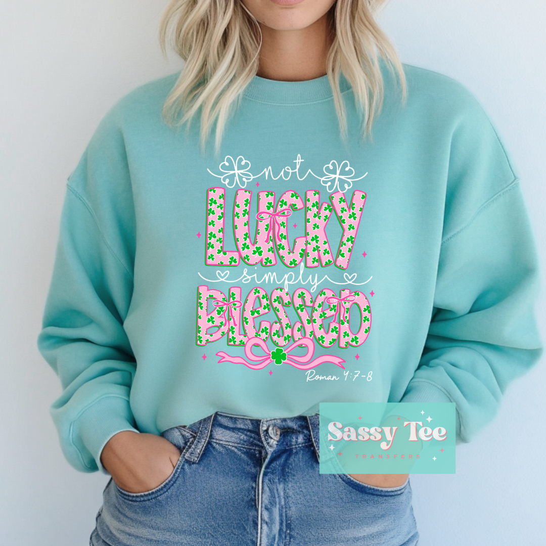 NOT LUCKY SIMPLY BLESSED Pink