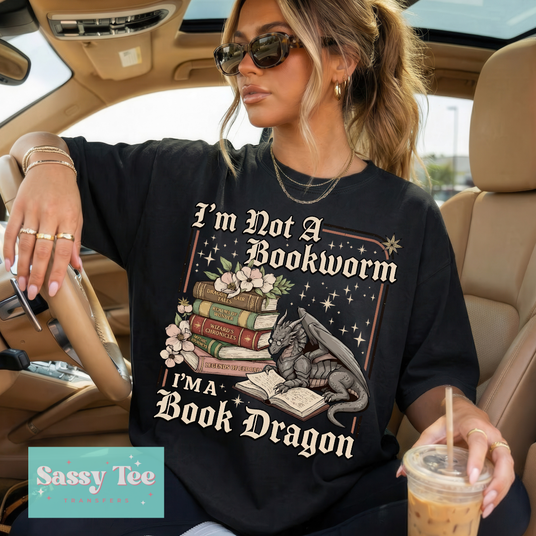 I'M NOT A BOOKWORM BOOK DRAGON VINTAGE **Preorder/Restock Ships in 5-10 biz days**