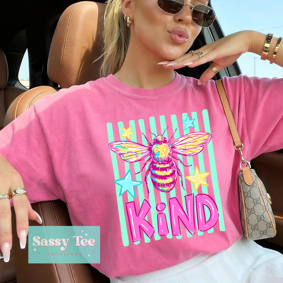 BE KIND PINK MINT PREPPY STRIPES **Preorder/Restock Ships in 5-10 biz days**