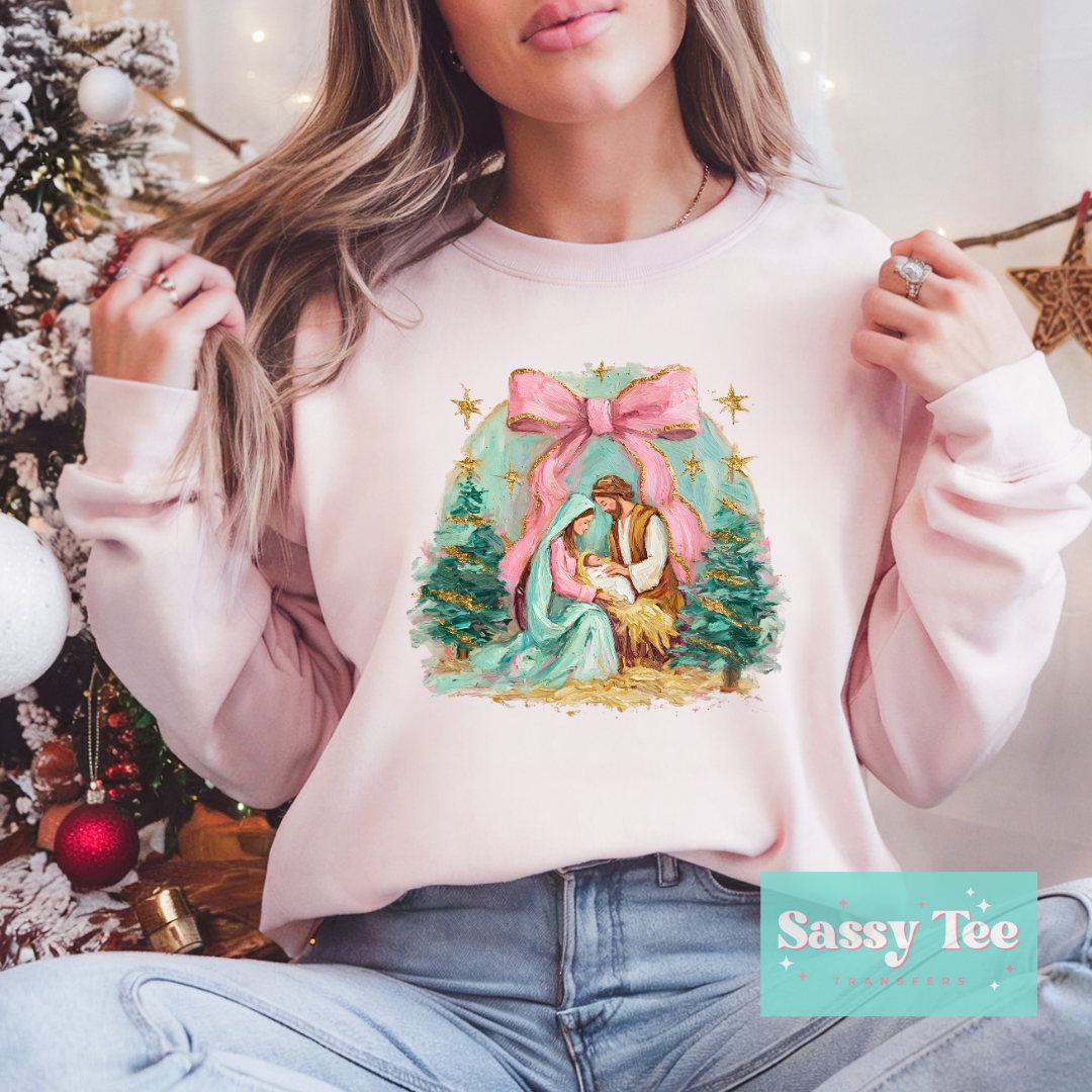 CHRISTMAS JESUS FAITH ART BOW **Preorder/Restock Ships in 5-10 biz days**