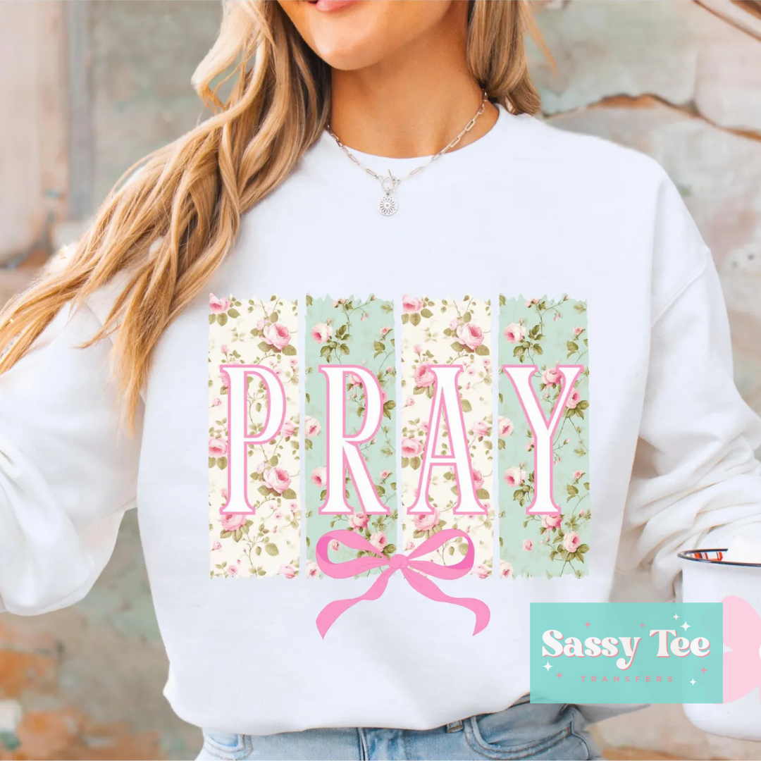 PRAY VINTAGE FLORAL COQUETTE BOW **Preorder Ships in 5-10 biz days**