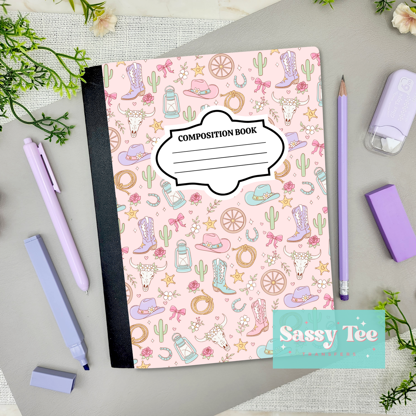 WESTERN PASTEL BOOTS Peel + Stick Notebook Cover SET