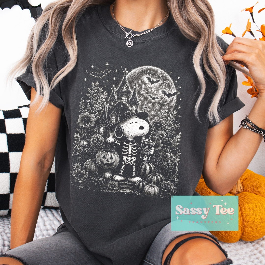 SNOOP HAUNTED HOUSE COSTUME MOON For Darker Colors **Preorder/Restock Ships in 5-10 biz days**