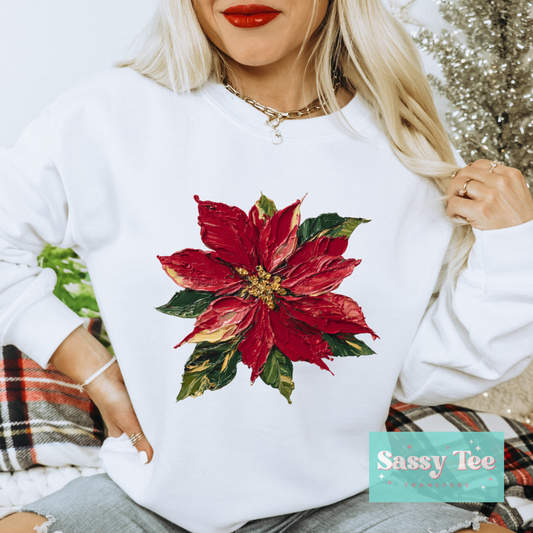 POINSETTIA FAUX PAINT ART **Preorder/Restock Ships in 5-10 biz days**