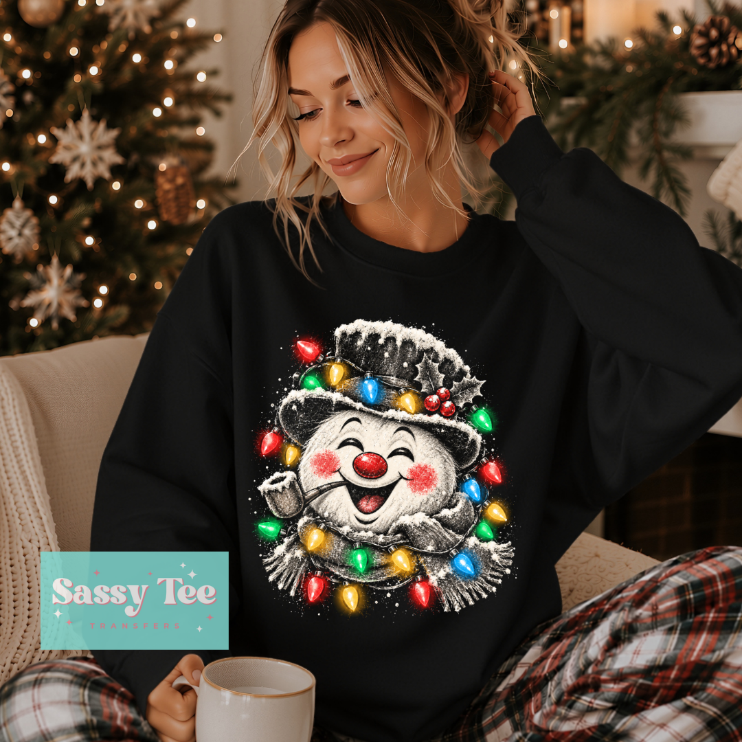 SNOWMAN LIGHTS HAPPY For Darker Colors **Preorder/Restock Ships in 5-10 biz days** •