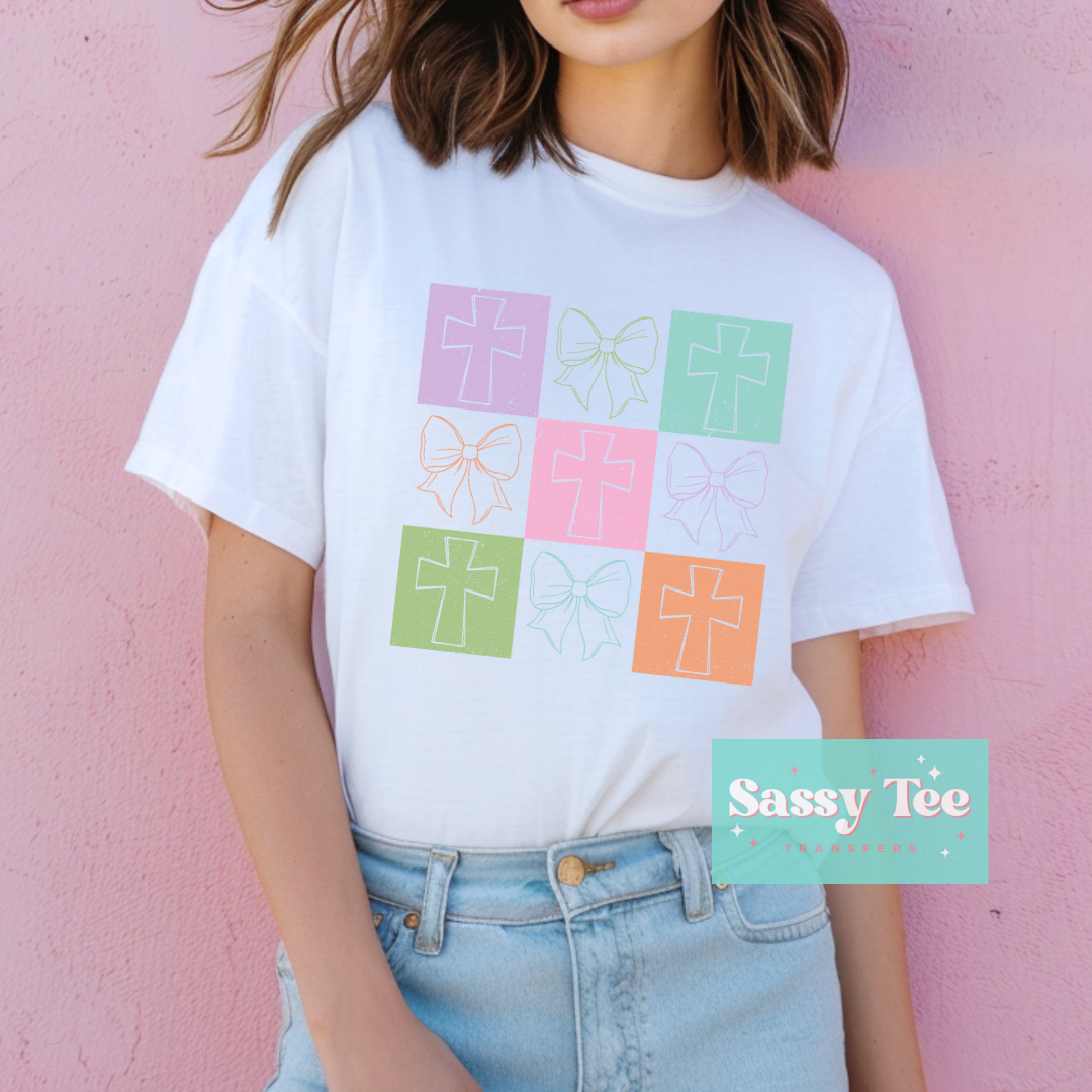PASTEL CROSS RETRO BOW COQUETTE **Restocked