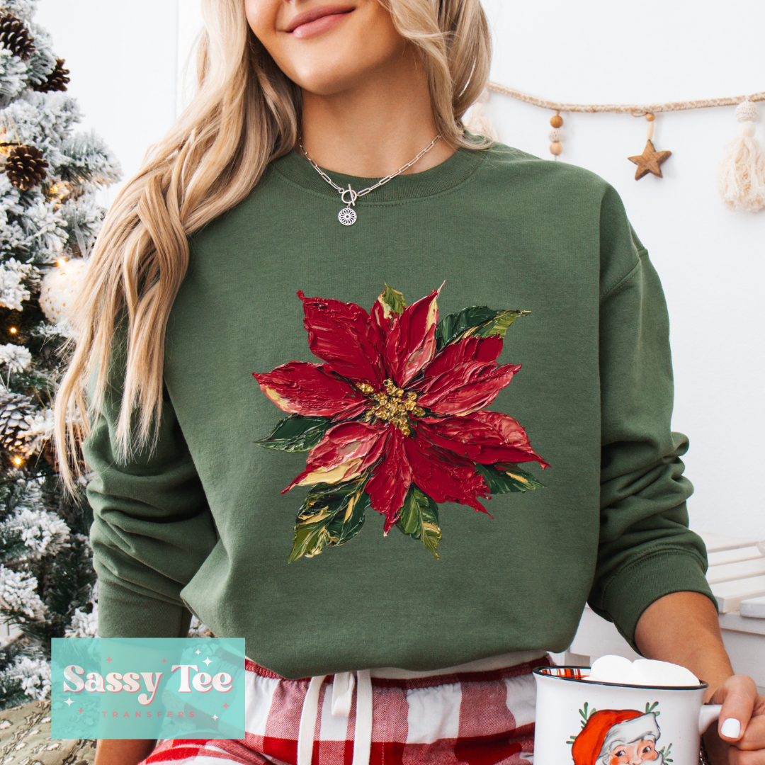 POINSETTIA FAUX PAINT ART **Preorder/Restock Ships in 5-10 biz days**