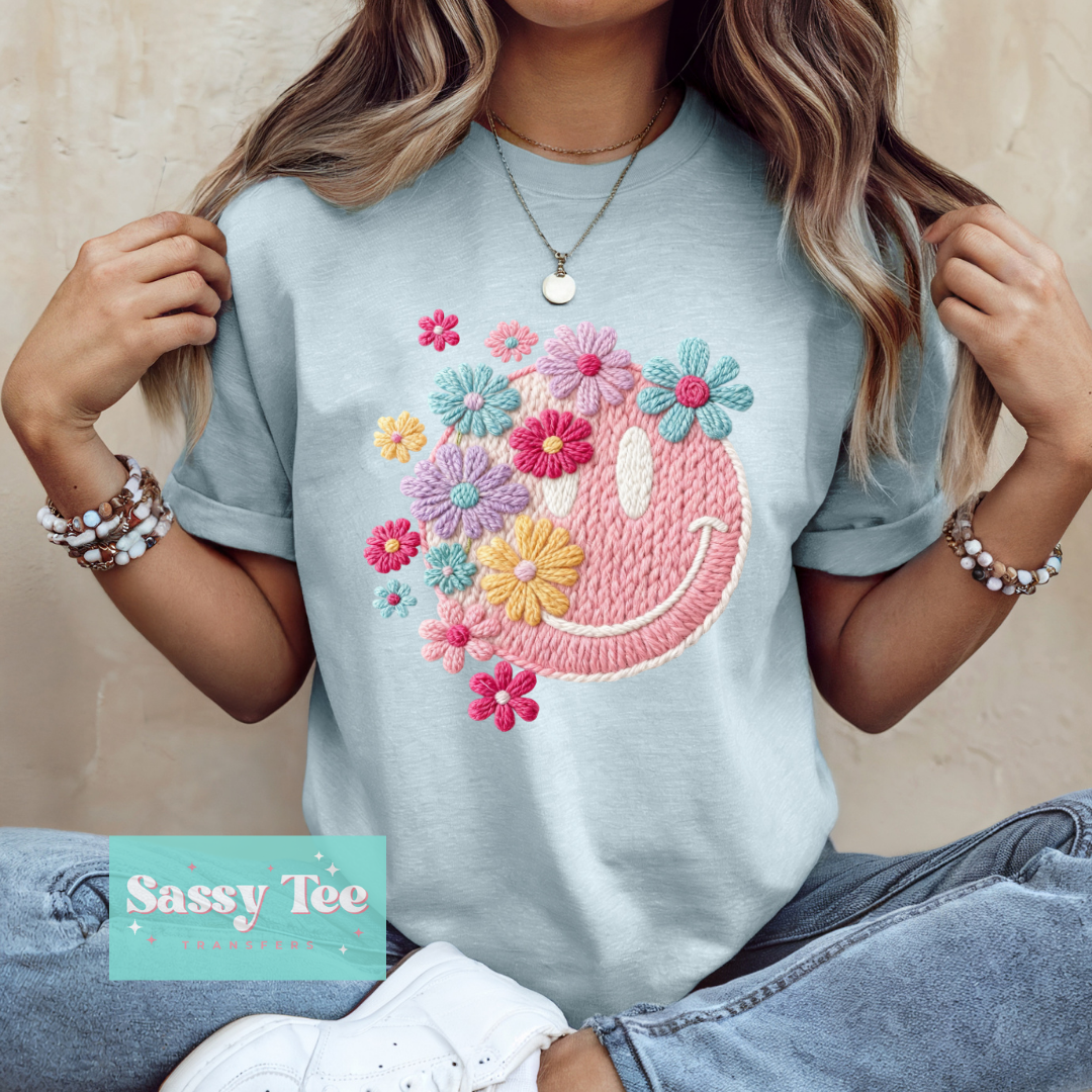 SMILEY FLOWER PASTELS FAUX YARN **Preorder/Restock Ships in 5-10 biz days**