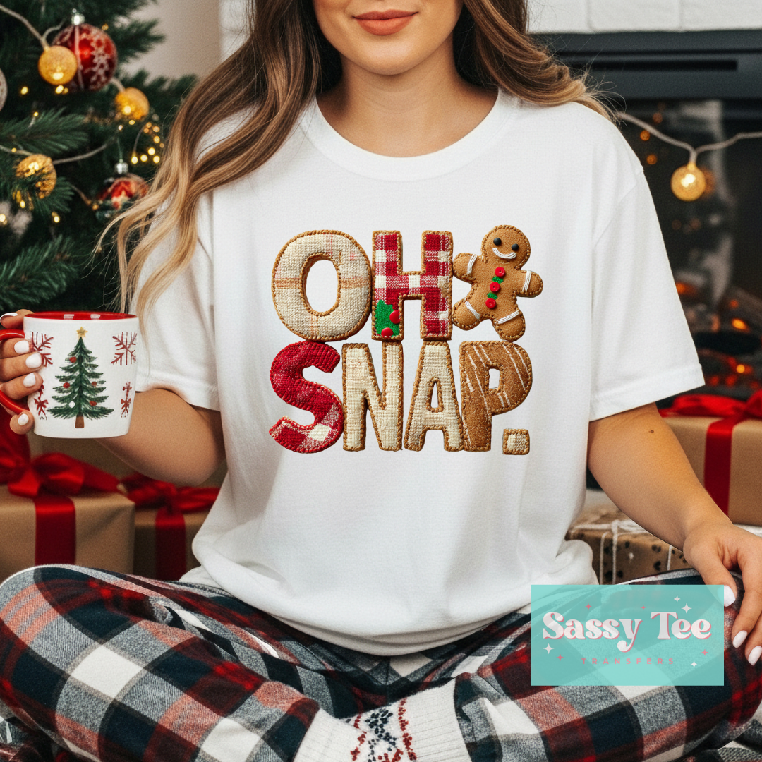 OH SNAP GINGERBREAD FAUX PATCHWORK **Preorder/Restock Ships in Est. 5-10 biz days**