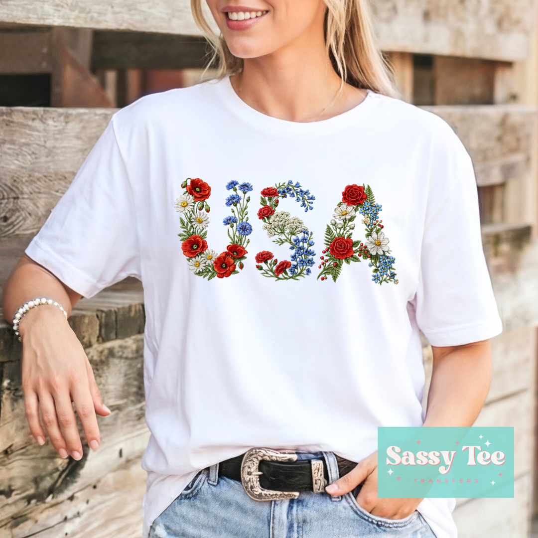 USA RED WHITE BLUE FLOWERS **Preorder/Restock Ships in 5-10 biz days**