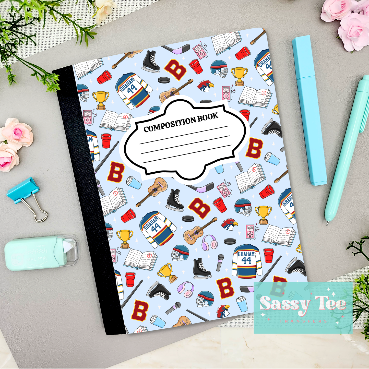 HOCKEY ROMANCE OFF CAMPUS BOOK Peel + Stick Notebook Cover SET