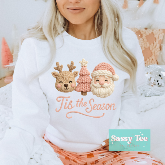 TIS SEASON PINK SANTA REINDEER FAUX YARN **Preorder/Restock Ships in 5-10 biz days**