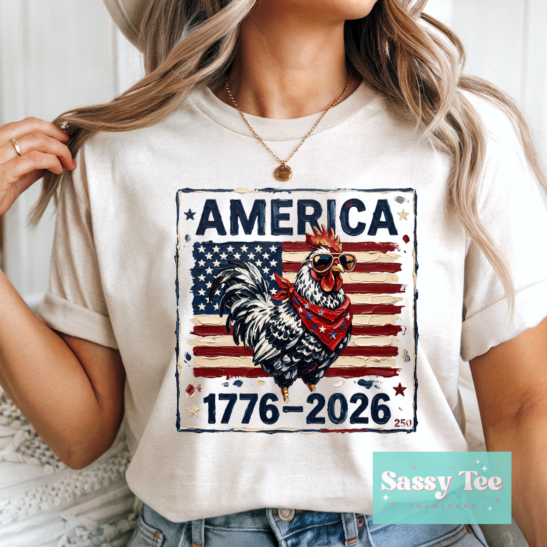 AMERICA FLAG ROCKSTAR CHICKEN FAUX TEXTURE PAINT **Preorder/Restock Ships in 5-10 biz days**