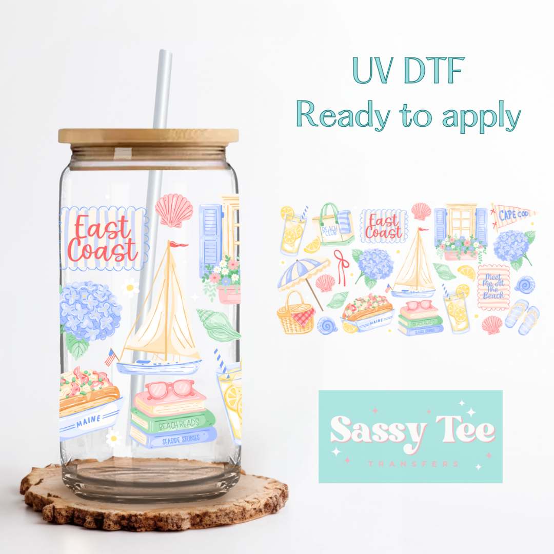 EAST COAST SUMMER *DOUBLE SIDED* UV DTF CUP WRAP **Preorder/Restock Ships in 5-10 biz days**