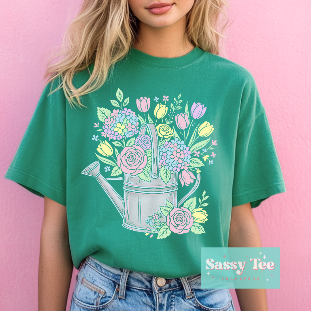 FLORAL WATER CAN SPRING PASTEL **Preorder/Restock Ships in 5-10 biz days**