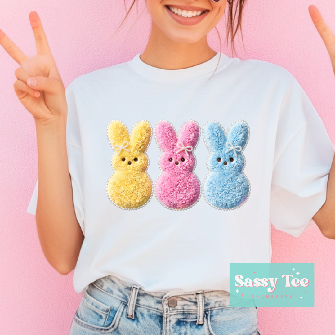 PEEP BUNNY TRIO FAUX YARN **Preorder/Restock Ships in 5-10 biz days**