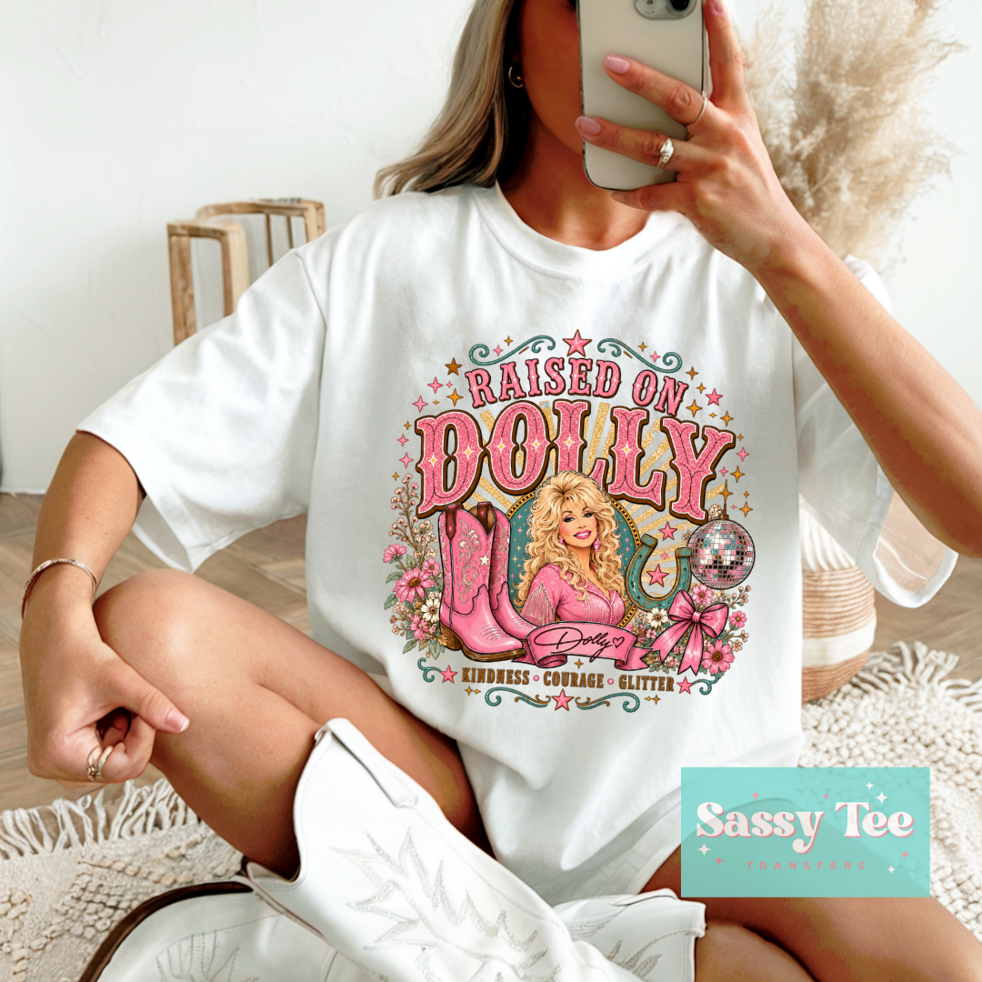 RAISED ON DOLLY KINDNESS COURAGE GLITTER **Preorder/Restock Ships in 5-10 biz days**