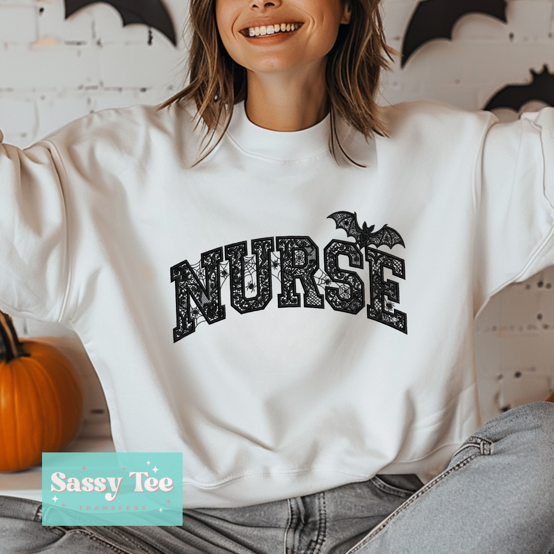 NURSE BLACK LACE WEB BAT **Preorder/Restock Ships in 5-10 biz days**