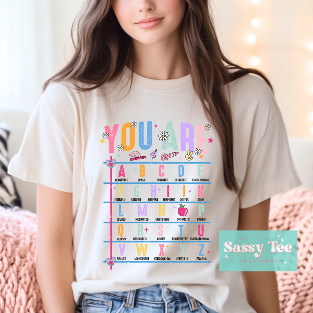 YOU ARE TEACH AFFIRMATIONS ABC'S *Preorder Restock Ships in Est. 5-10 biz days*