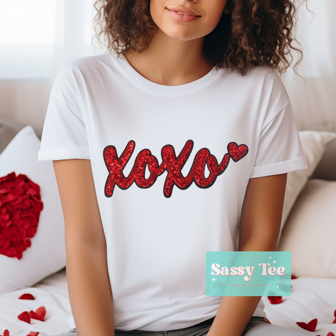 XOXO RED SEQUIN VALENTINE PATCH