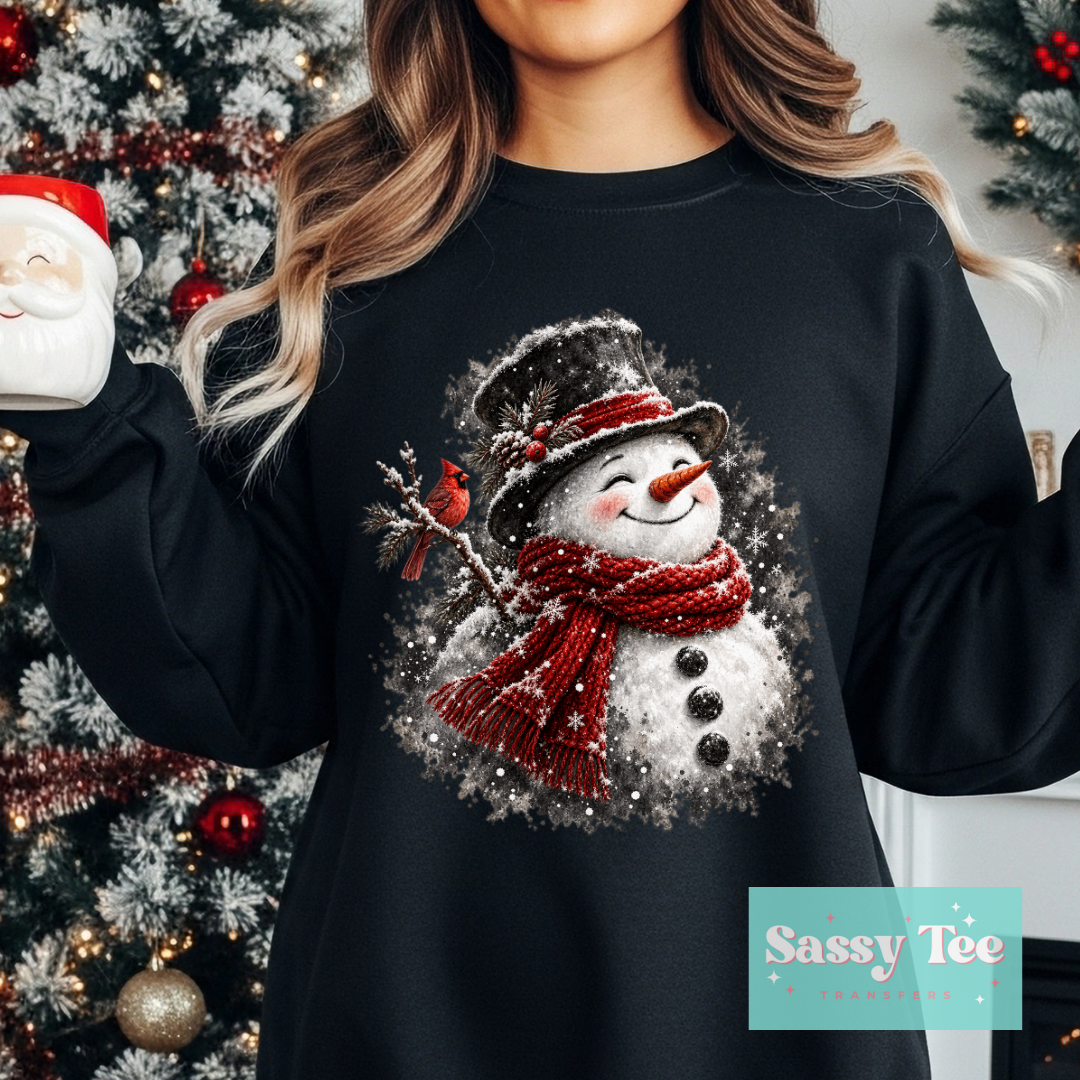SNOWMAN RED SCARF For Darker Color **Preorder/Restock Ships in 5-10 biz days**