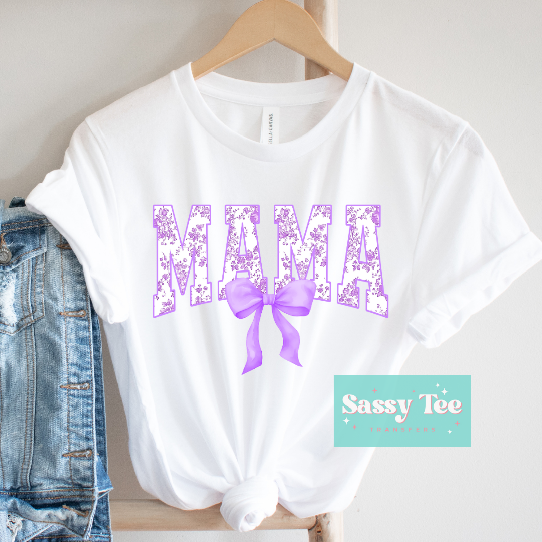 MAMA PURPLE FLORAL BOW COQUETTE *Restocked