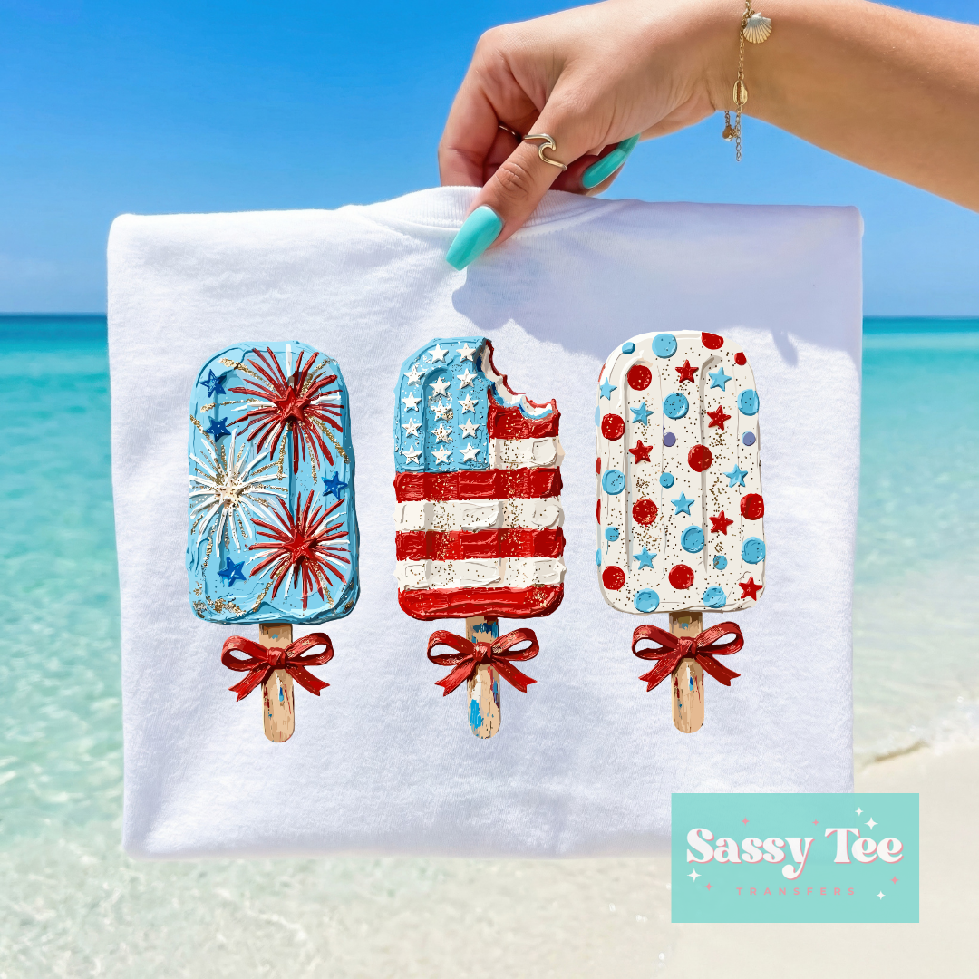 POPSICLES RED WHITE BLUE FIREWORK TEXTURE PAINT **Preorder/Restock Ships in 5-10 biz days**