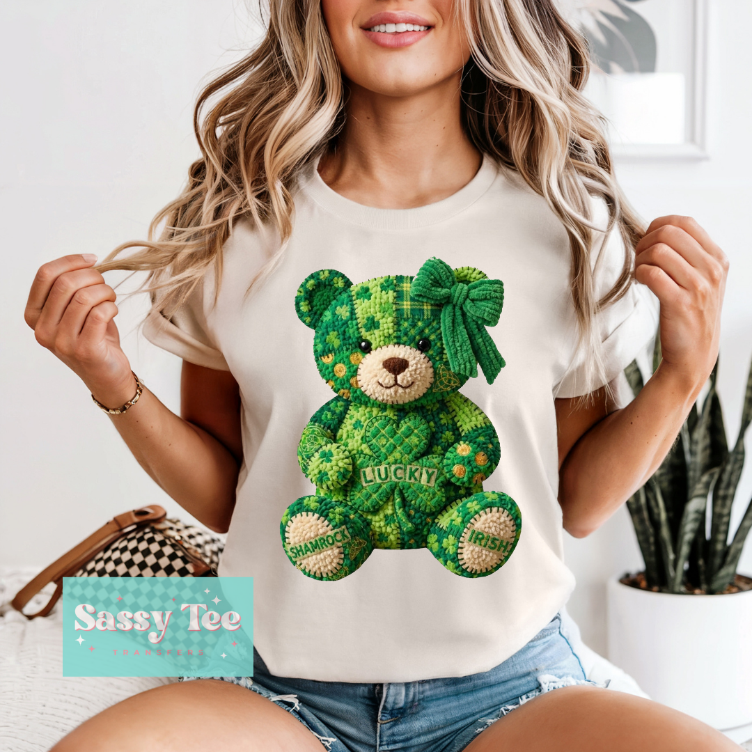 ST. PATTY LUCKY FAUX YARN TEDDY **Preorder/Restock Ships in 5-10 biz days**
