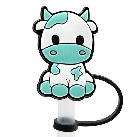 TEAL COW STRAW TOPPER *Restocked