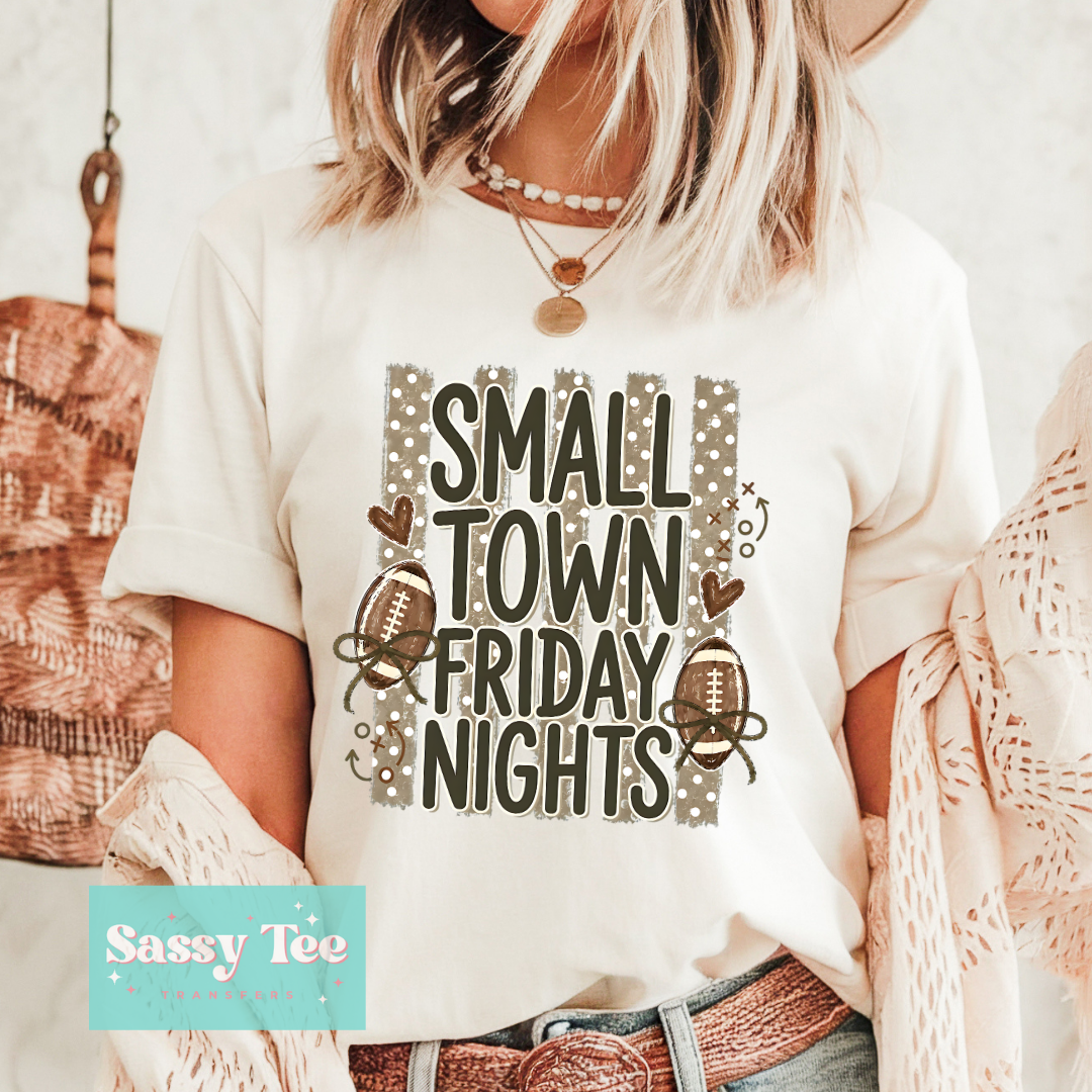 SMALL TOWN FRIDAY NIGHTS FOOTBALL PREPPY STRIPES **Preorder/Restock Ships in 5-10 biz days**