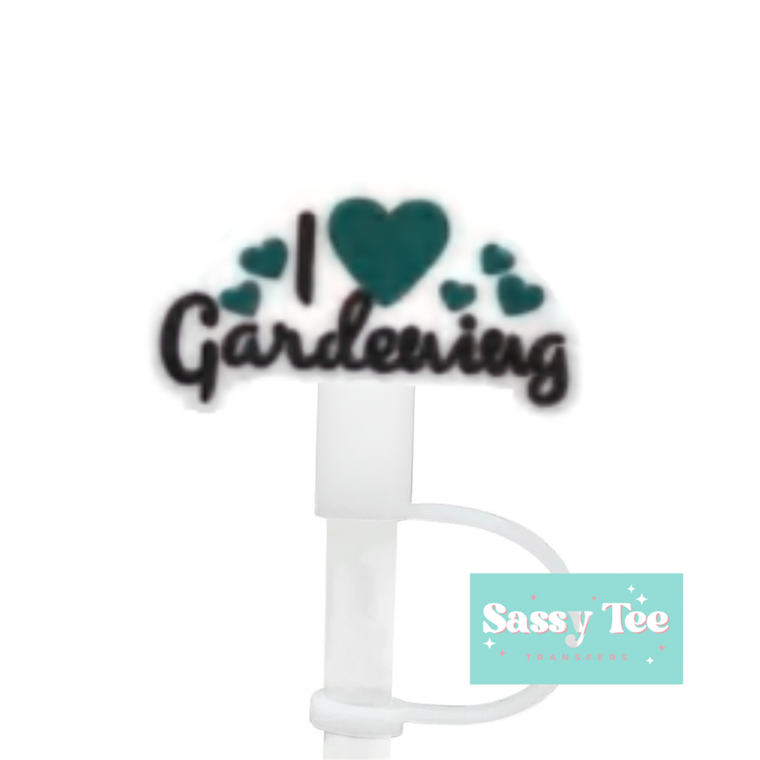 I LOVE GARDENING STRAW TOPPER