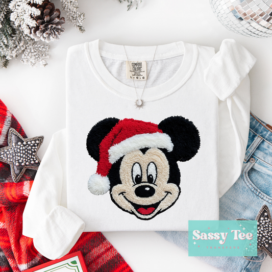 MOUSE SANTA HAT FAUX YARN **Preorder/Restock Ships in 5-10 biz days**