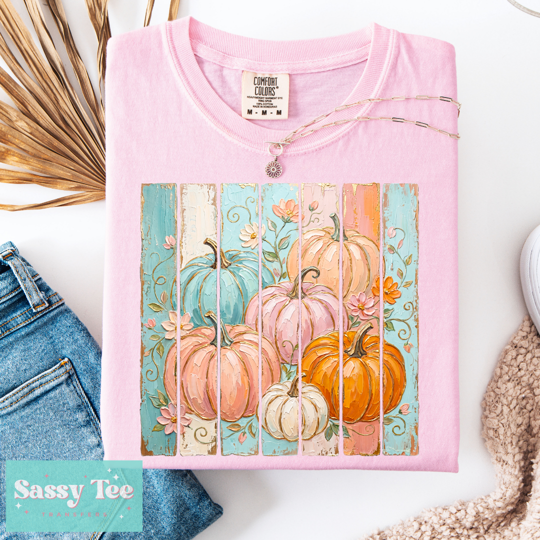 PUMPKINS FLORAL PINK MINT TEXTURE PAINT **Preorder/Restock Ships in 5-10 biz days**