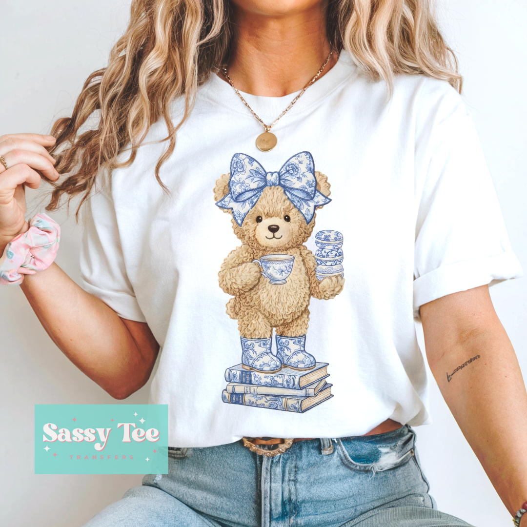 TEDDY BLUE TOILE BOOKS TEA **Preorder/Restock Ships in 5-10 biz days**