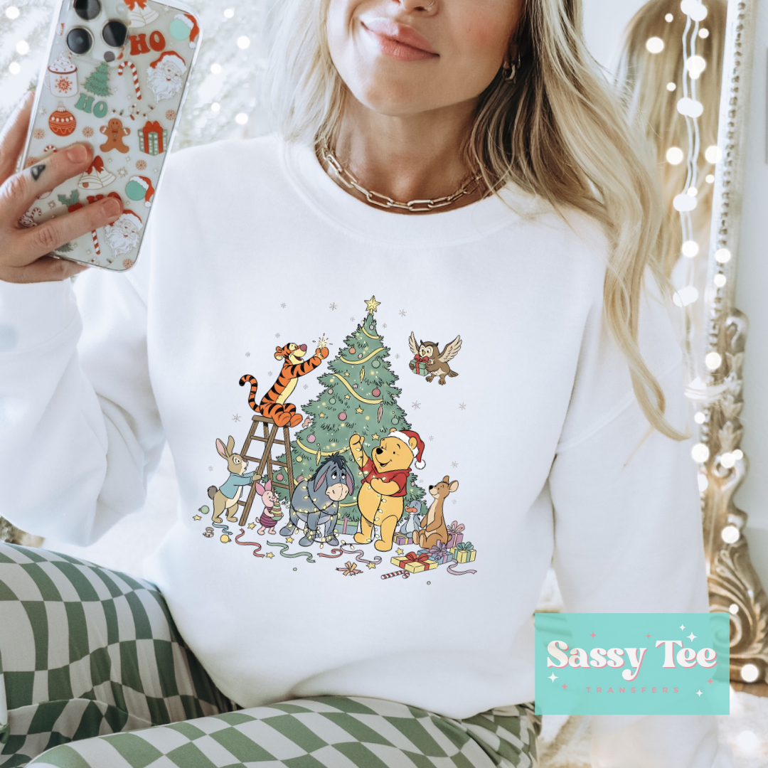 POOH FRIENDS DECORATE CHRISTMAS TREE **Preorder/Restock Ships in 5-10 biz days**